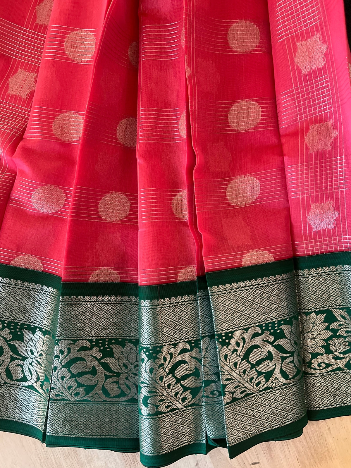 Pink Semi Silk Cotton Saree