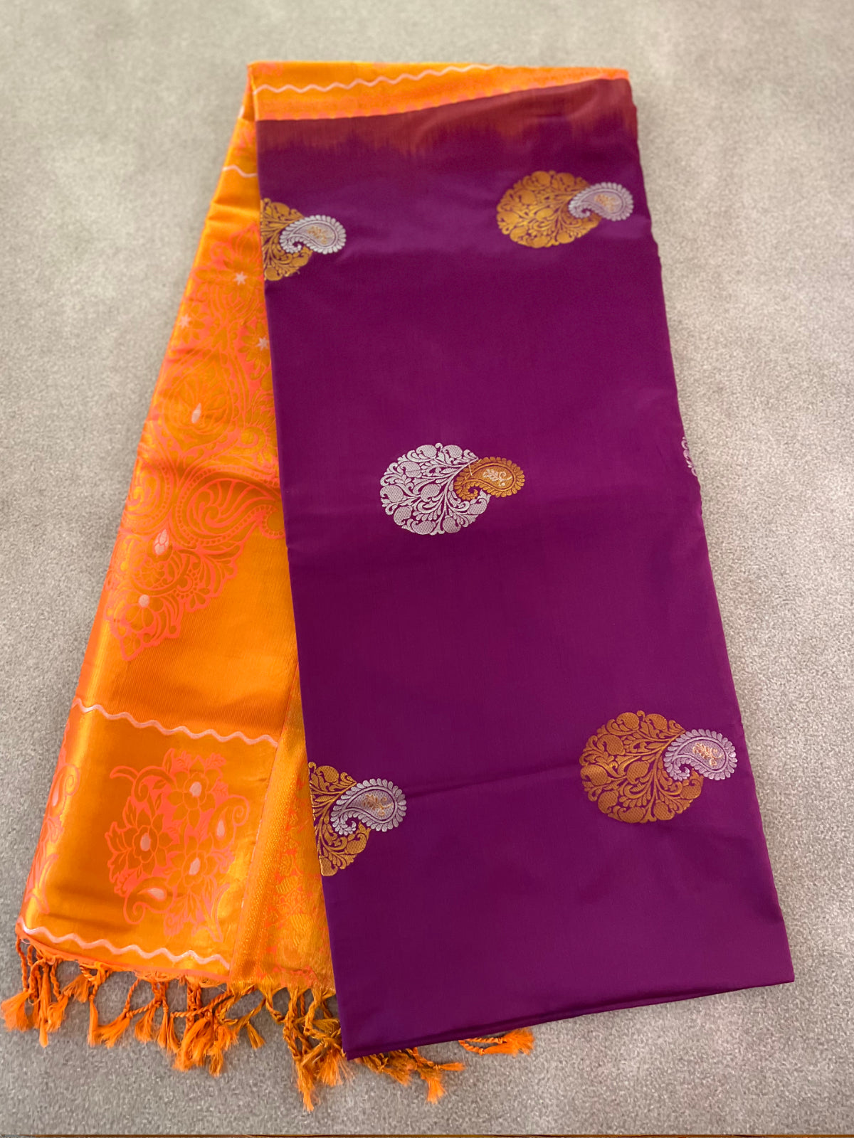 Purple Semi Soft Silk Saree