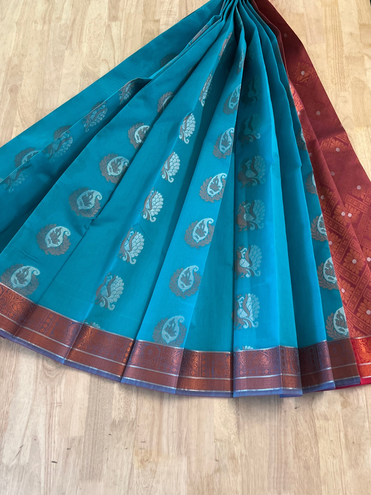 Blue Semi Silk Cotton Saree