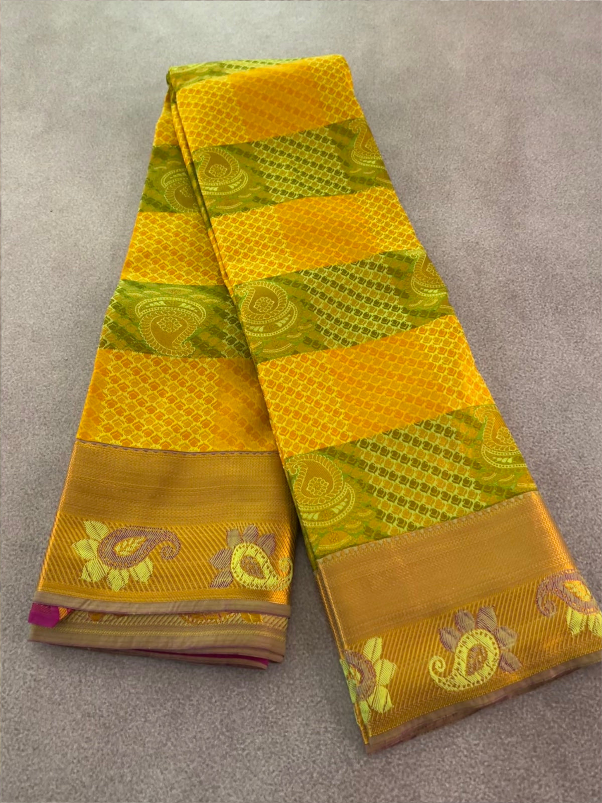 Yellow Semi Silk Saree