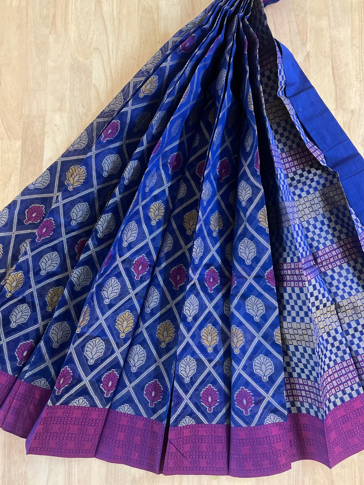 Navy Blue Semi Silk Cotton Saree