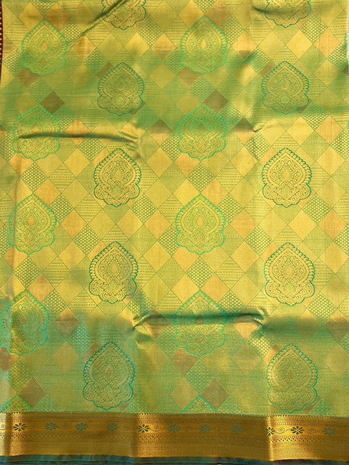 Light Green Semi Silk Saree