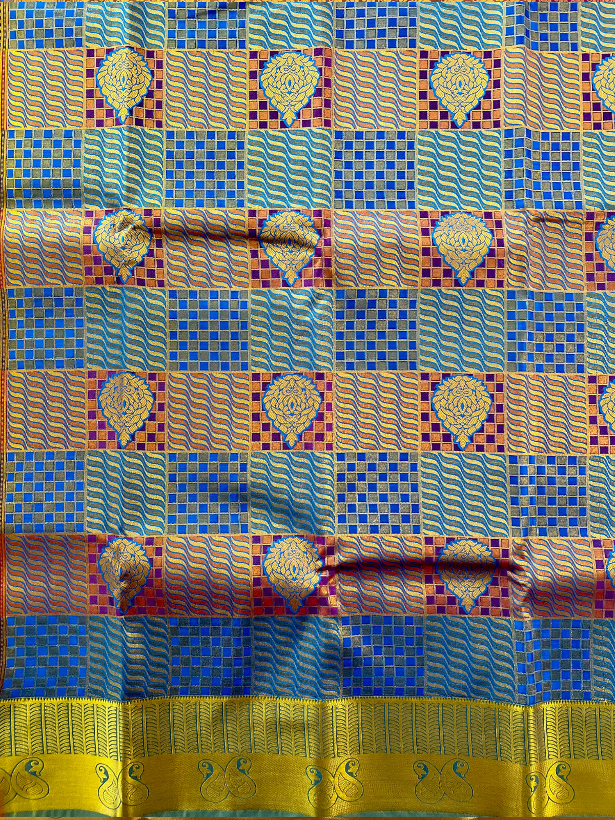 Multicolour Semi Silk Saree