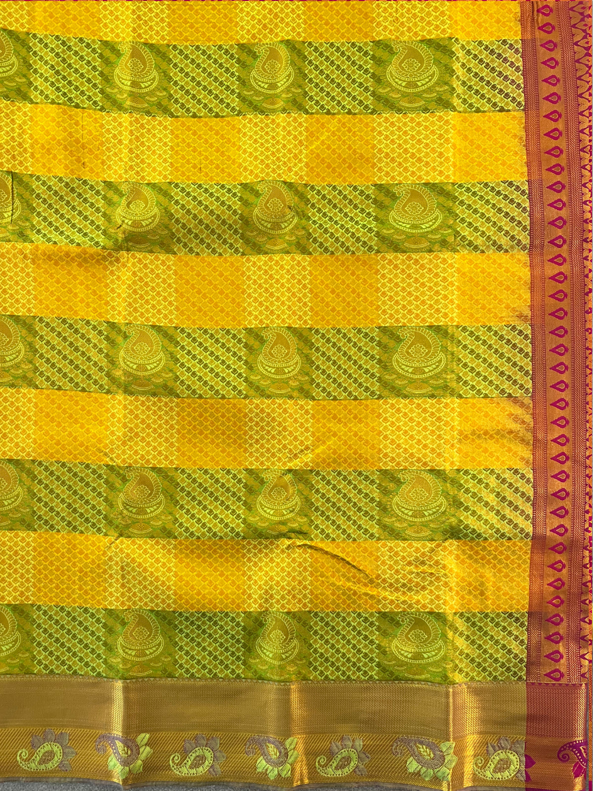 Yellow Semi Silk Saree