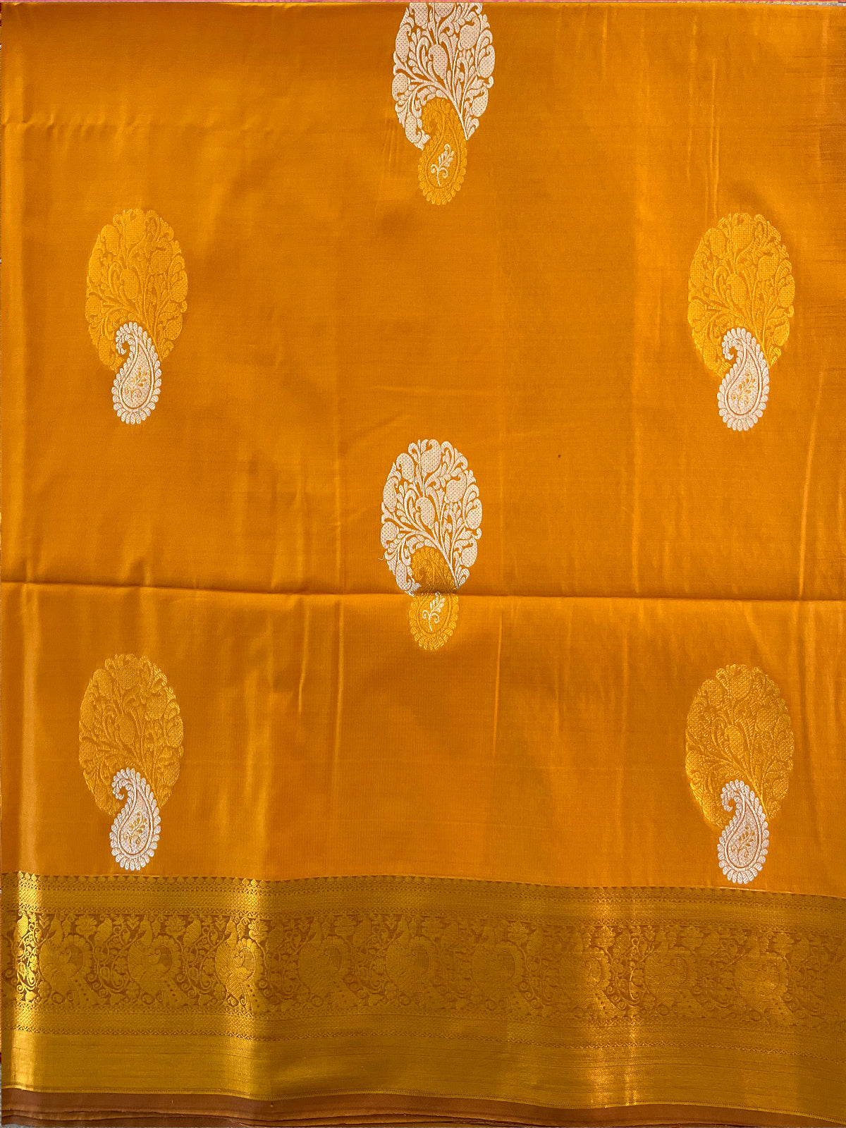Orange Semi Soft Silk Saree