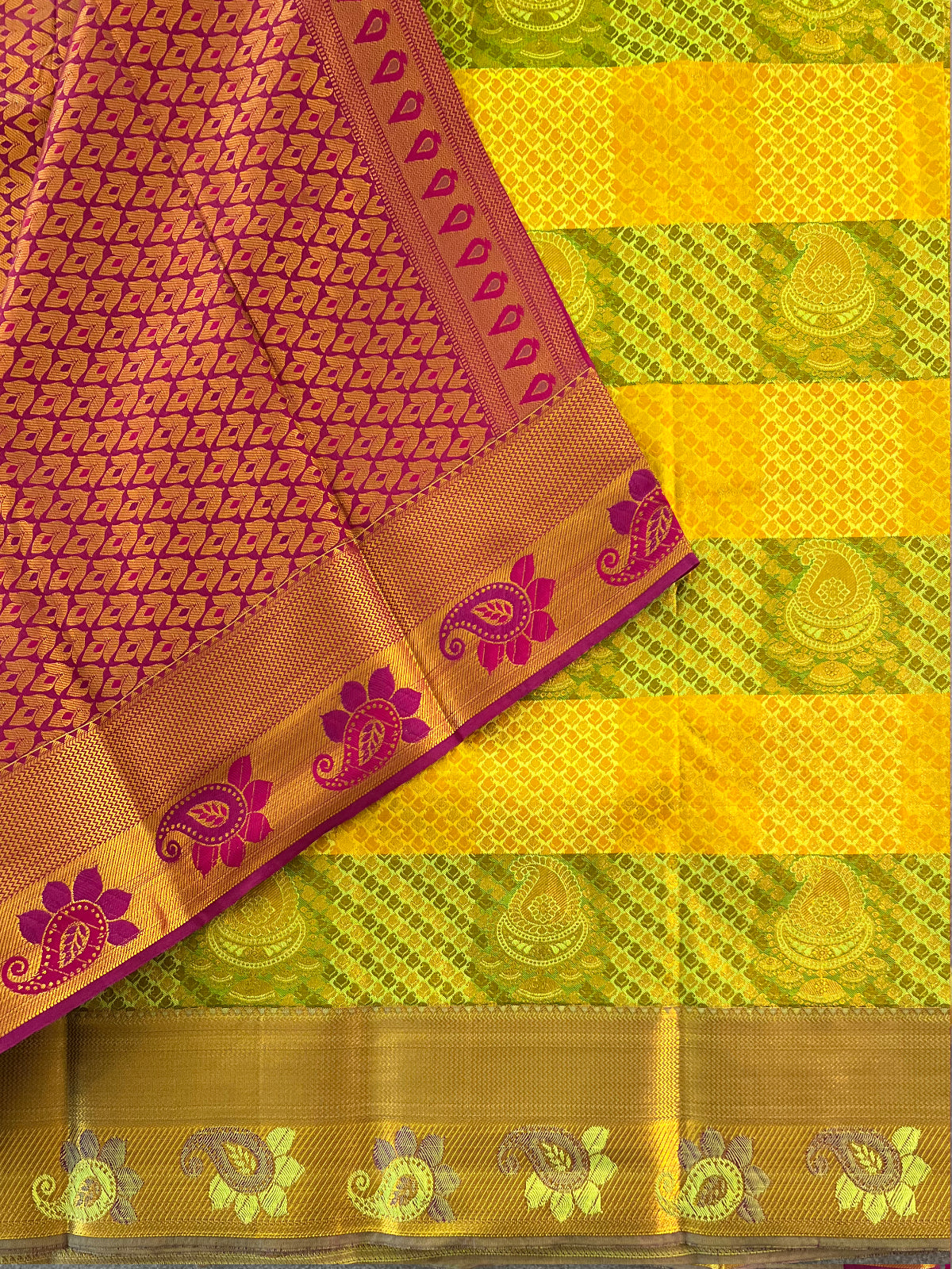 Yellow Semi Silk Saree