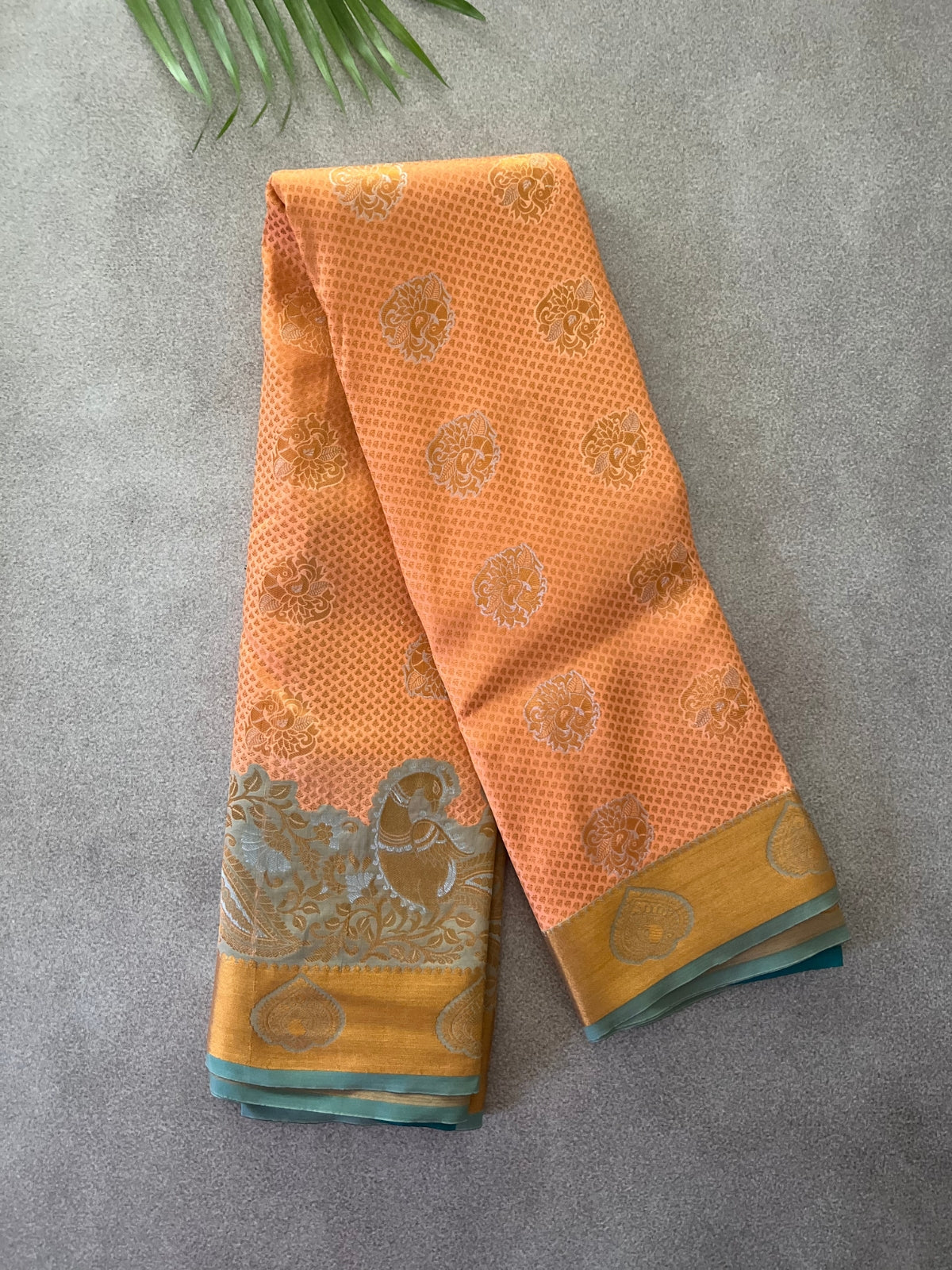 Orange Semi Silk Saree