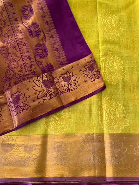 Yellow Semi Silk Saree