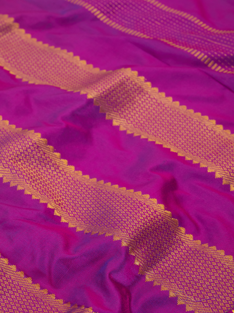 Purple 9 Yards Kanchivaram Silk Saree