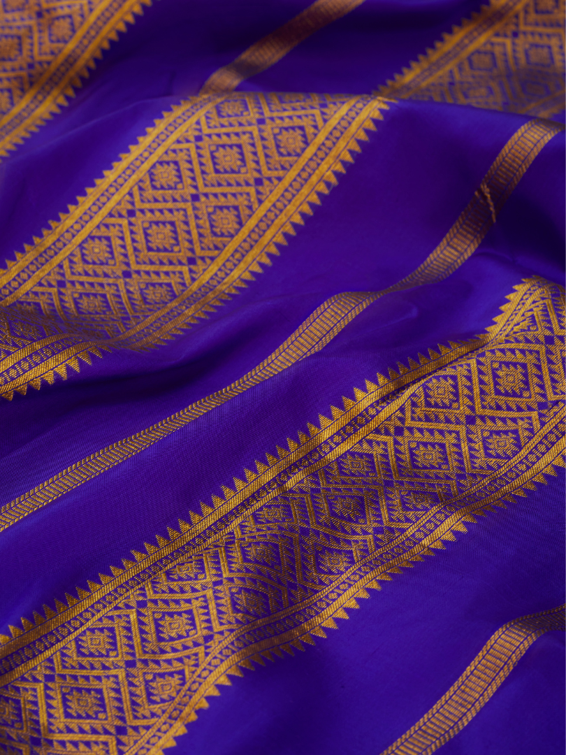 Pink with Violet 9 Yards Kanchivaram Silk Saree