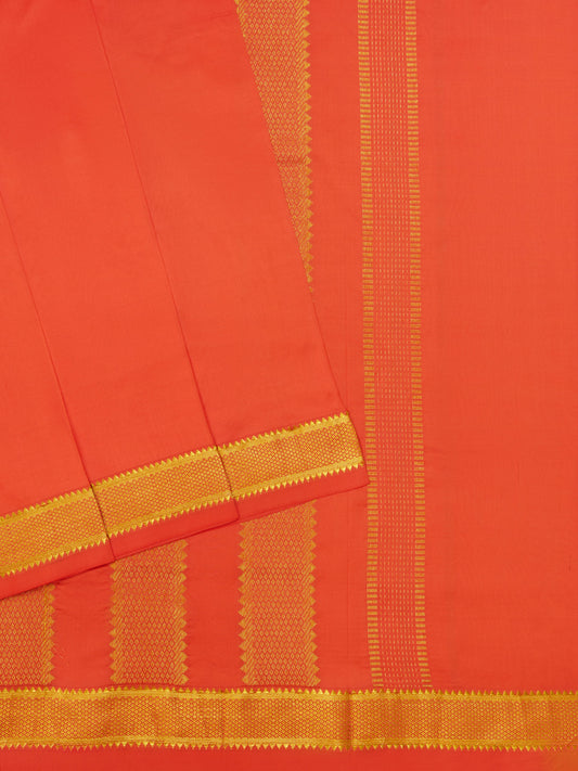 Orange 9 Yards Kanchivaram Silk Saree