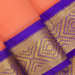 Peach with Violet 9 Yards Kanchivaram Silk Saree