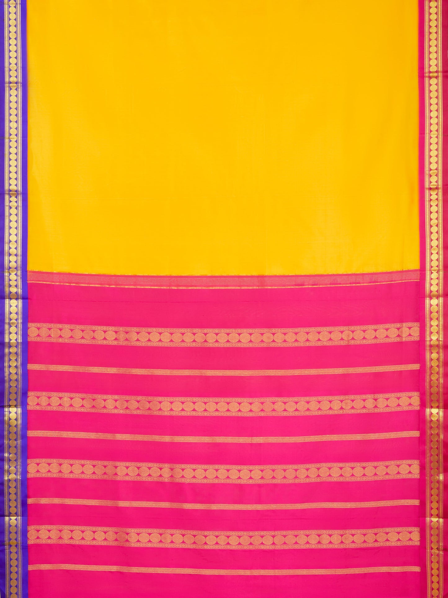 Mambalam Orange 9 Yards Kanchivaram Silk Saree