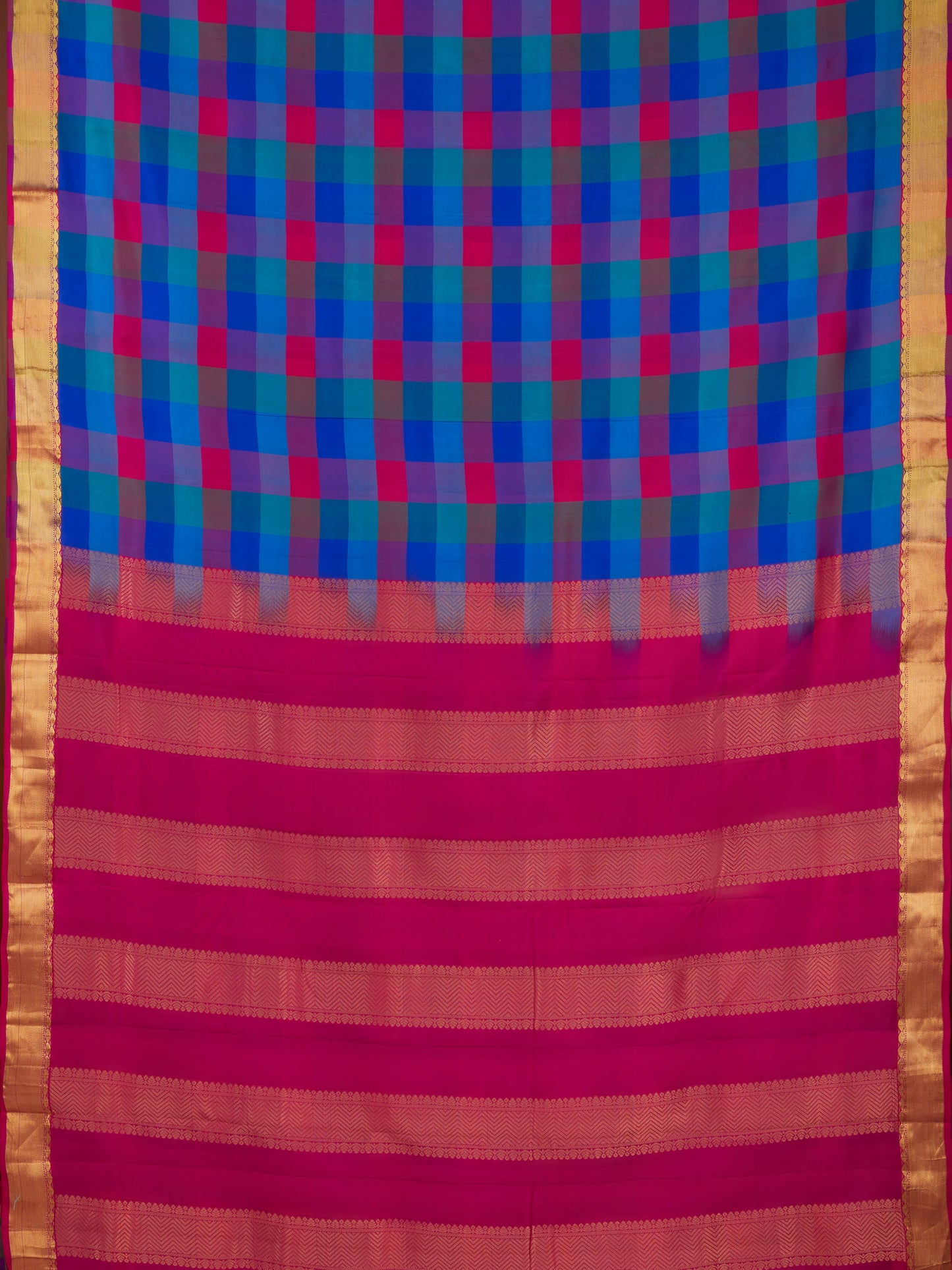 Multicolor 9 Yards Kanchivaram Silk Saree