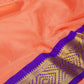 Peach with Violet 9 Yards Kanchivaram Silk Saree