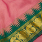 Pink with Bottle Green 9 Yards Kanchivaram Silk Saree